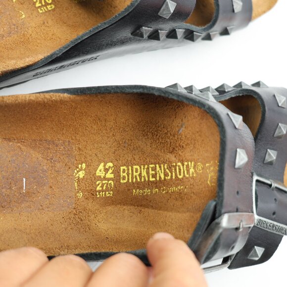 Birkenstock Arizona Sandals With Studs EU 42 Men\'s 9 Women\'s 11 Black Leather main image 7